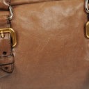 Prada Ardesia/Fumo Ombre Glace Leather Zippers Satchel Bag