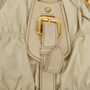 Prada Beige Gaufre  Nylon Zip Satchel Bag