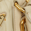 Prada Beige Gaufre  Nylon Zip Satchel Bag