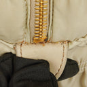 Prada Beige Gaufre  Nylon Zip Satchel Bag