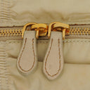 Prada Beige Gaufre  Nylon Zip Satchel Bag