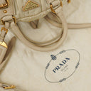 Prada Beige Gaufre  Nylon Zip Satchel Bag