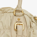 Prada Beige Gaufre  Nylon Zip Satchel Bag