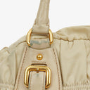 Prada Beige Gaufre  Nylon Zip Satchel Bag