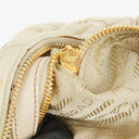 Prada Beige Gaufre  Nylon Zip Satchel Bag