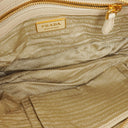 Prada Beige Gaufre  Nylon Zip Satchel Bag