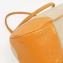Prada Beige/Caramel Brown Canvas And Leather Shoulder Bag