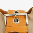 Prada Beige/Caramel Brown Canvas And Leather Shoulder Bag