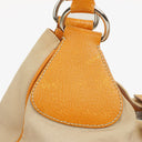 Prada Beige/Caramel Brown Canvas And Leather Shoulder Bag