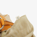 Prada Beige/Caramel Brown Canvas And Leather Shoulder Bag