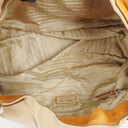 Prada Beige/Caramel Brown Canvas And Leather Shoulder Bag