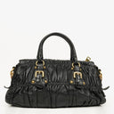 Prada Black Nappa Gaufre Leather Satchel Bag