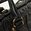 Prada Black Nappa Gaufre Leather Satchel Bag