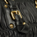 Prada Black Nappa Gaufre Leather Satchel Bag