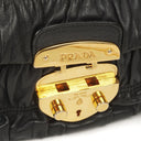Prada Black Nero Dressy Gaufre Flap Bag