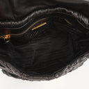 Prada Black Nero Dressy Gaufre Flap Bag