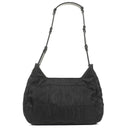 Prada Black Nylon Enameled Metal Triangle Top Handle Shoulder Bag