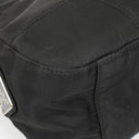 Prada Black Nylon Enameled Metal Triangle Top Handle Shoulder Bag