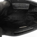 Prada Black Nylon Enameled Metal Triangle Top Handle Shoulder Bag