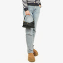 Prada Black Tessuto and Saffiano Leather Shoulder Bag