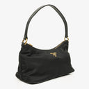Prada Black Tessuto and Saffiano Leather Shoulder Bag