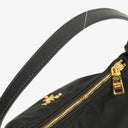 Prada Black Tessuto and Saffiano Leather Shoulder Bag