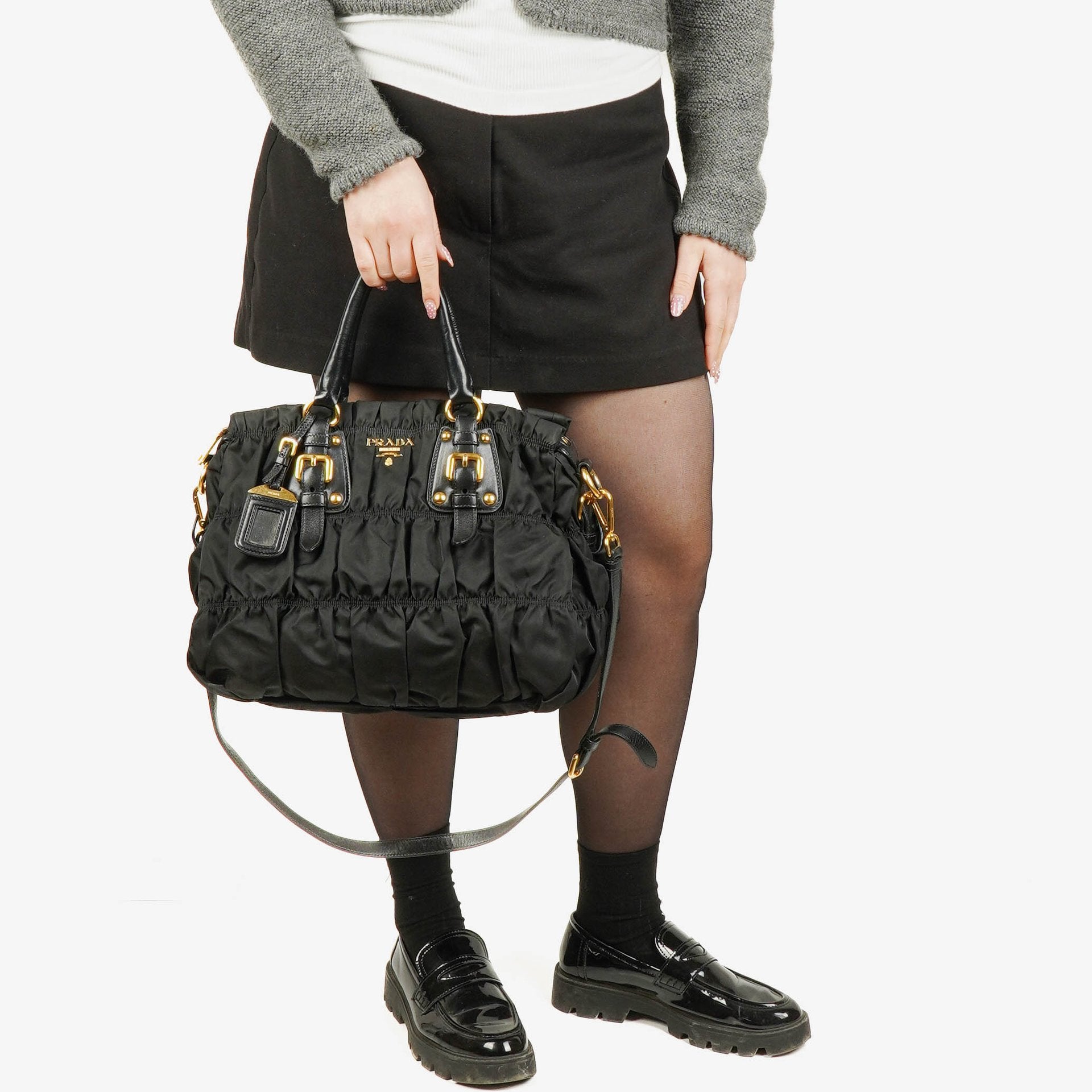 Prada Black Tessuto Gaufre Nylon Bag