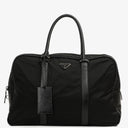 Prada Black Tessuto Nylon And Saffiano Leather Nero Duffle Bag