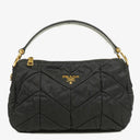 Prada Black Tessuto Nylon Chevron Quilted Shoulder Bag