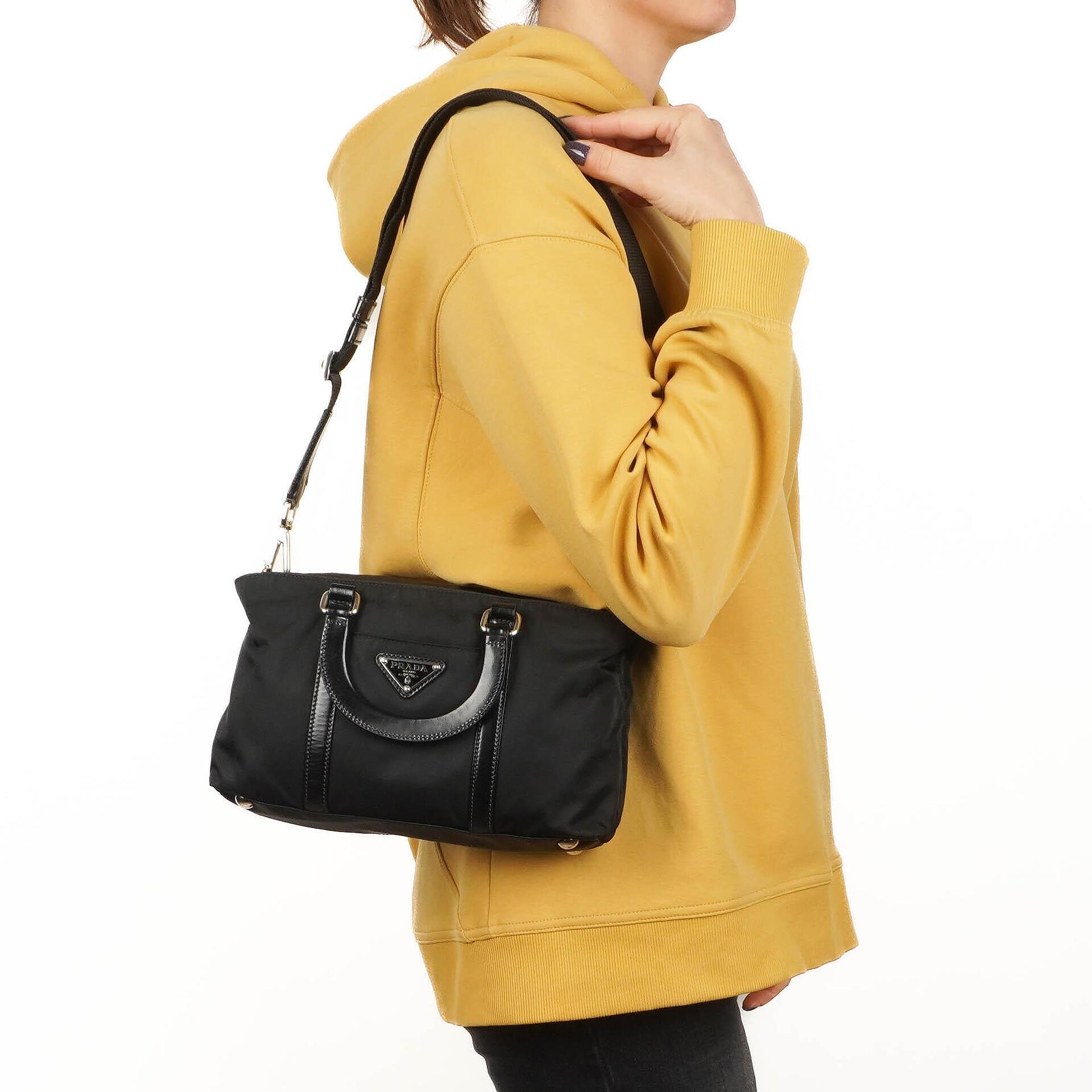 Prada Black Tessuto Nylon Shoulder Bag