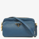 Prada Bleuette Saffiano Lux Double Zip Crossbody Bag