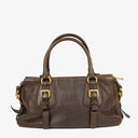 Prada Brown Cervo Leather Satchel Bag