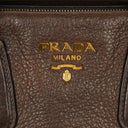 Prada Brown Cervo Leather Satchel Bag