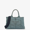 Prada Denim Logo Tote Bag