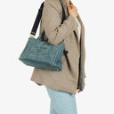 Prada Denim Logo Tote Bag