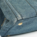 Prada Denim Logo Tote Bag