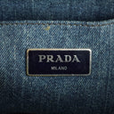 Prada Denim Logo Tote Bag