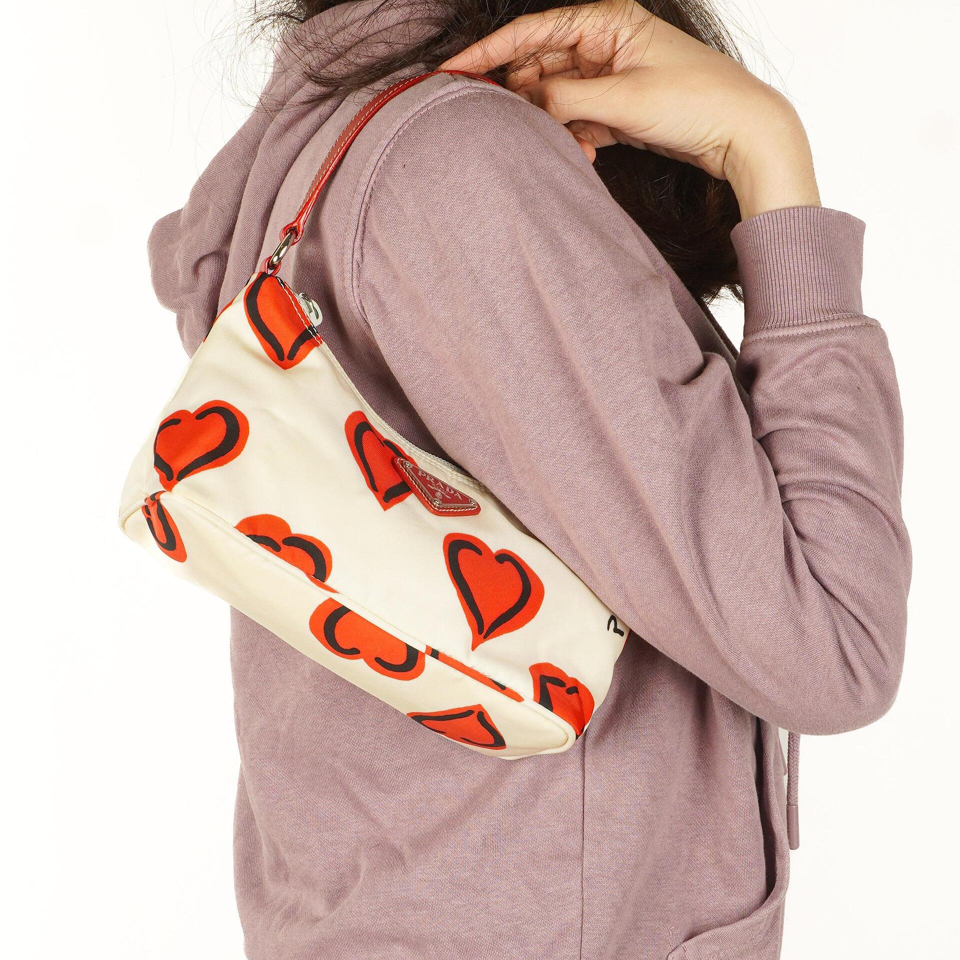 Prada Heart Nylon Tessuto Shoulder Bag