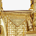 Prada Intreccio Madras Oro Leather Shoulder Bag