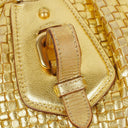 Prada Intreccio Madras Oro Leather Shoulder Bag