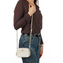 Prada Mini Camera Talco Saffiano Leather Crossbody Bag