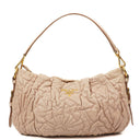 Prada Nappa Stitches Pink Beige Shoulder Bag