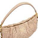 Prada Nappa Stitches Pink Beige Shoulder Bag