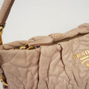 Prada Nappa Stitches Pink Beige Shoulder Bag