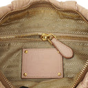 Prada Nappa Stitches Pink Beige Shoulder Bag