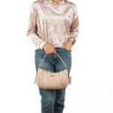 Prada Nappa Stitches Pink Beige Shoulder Bag