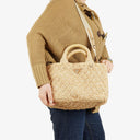 Prada Raffia Pois Naturale Tal Shoulder Bag