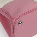 Prada Saffiano Lux Small Bi-Color White Begonia Galleria Double Zip Tote Bag