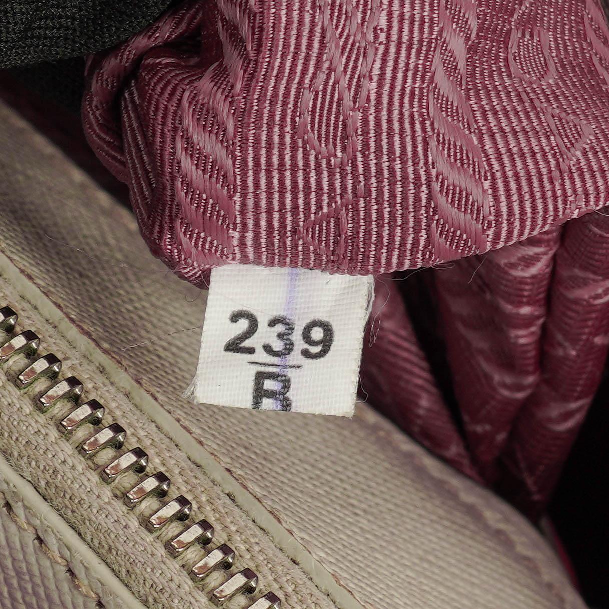 Prada Saffiano Lux Small Bi-Color White Begonia Galleria Double Zip Tote Bag