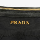 Prada Tessuto Black Nylon Jacquard Logo Shoulder Bag